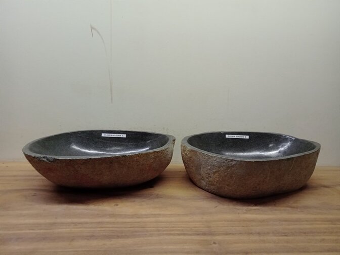 2 waskommen uit 1 steen - 48x35x15cm - FL23816