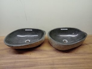 2 waskommen uit 1 steen - 48x35x15cm - FL23816