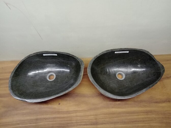 2 waskommen uit 1 steen - 48x35x15cm - FL23816