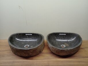 2 waskommen uit 1 steen - 50x39x15cm - FL23817
