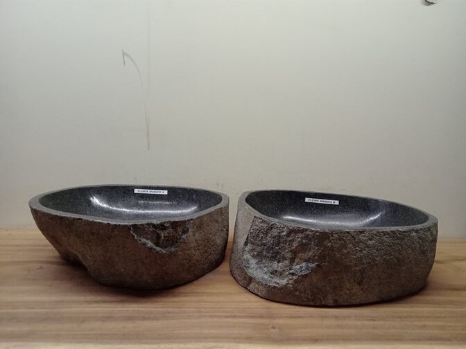 2 waskommen uit 1 steen - 47x43x15cm - FL23818