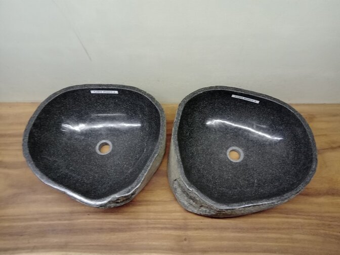 2 waskommen uit 1 steen - 47x43x15cm - FL23818