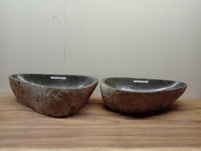 2 waskommen uit 1 steen - 55x33x15cm - FL23819