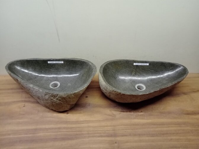 2 waskommen uit 1 steen - 55x33x15cm - FL23819