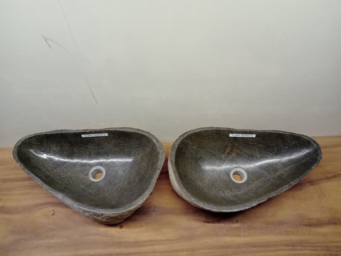 2 waskommen uit 1 steen - 55x33x15cm - FL23819