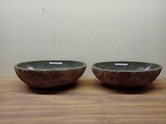 2 waskommen uit 1 steen - 48x30x15cm - FL23820