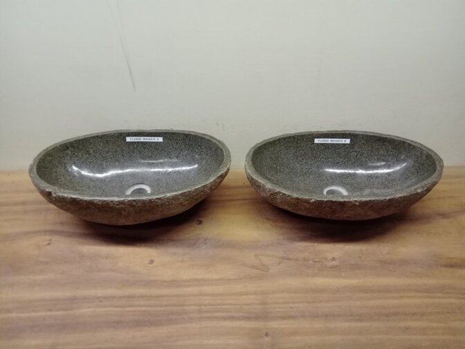 2 waskommen uit 1 steen - 48x30x15cm - FL23820