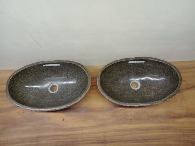 2 waskommen uit 1 steen - 48x30x15cm - FL23820