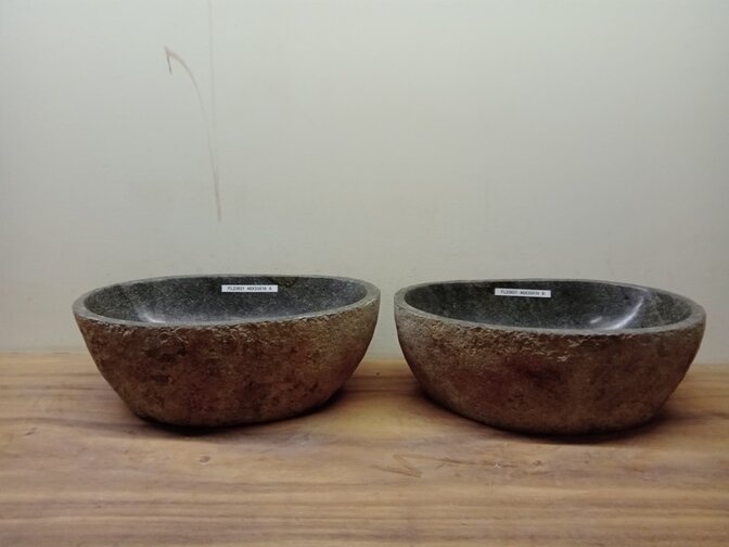 2 waskommen uit 1 steen - 46x33x15cm - FL23821