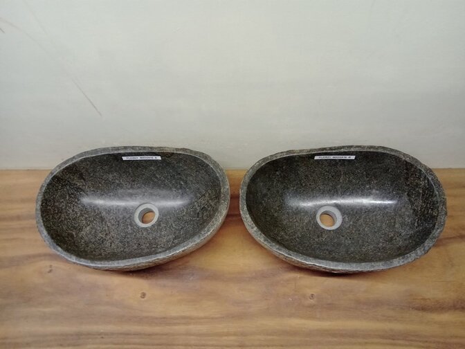 2 waskommen uit 1 steen - 46x33x15cm - FL23821