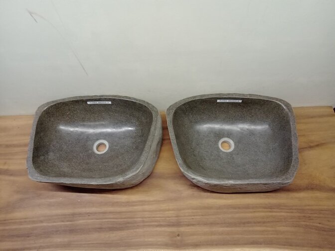 2 waskommen uit 1 steen - 50x37x15cm - FL23822