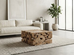 Vierkante salontafel teak 80x80x45cm  - RI2640-05