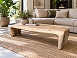 Boomstam salontafel uit 1 stuk 55/65x160cm