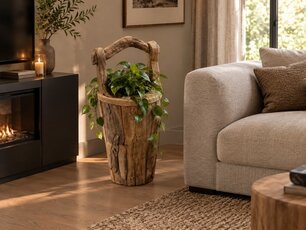 Houten mand met handvat - 75cm
