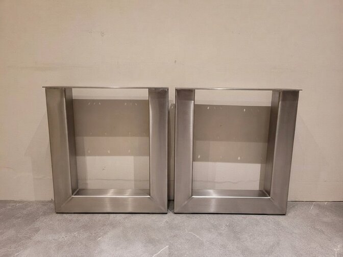 Metalen tafel poot U - RVS (per set)