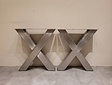Metalen tafel poot X - RVS (per set)