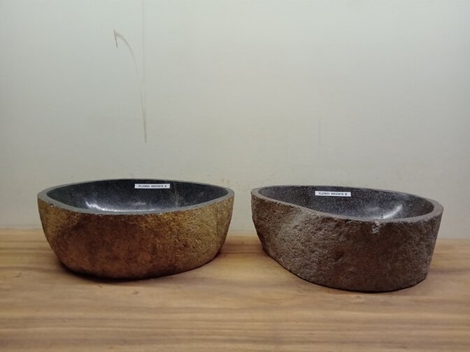 2 waskommen uit 1 steen - 45x33x15cm - FL23823