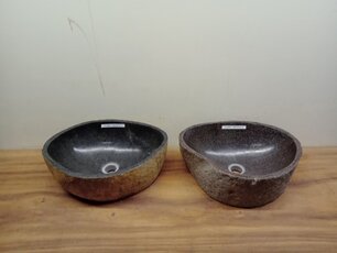 2 waskommen uit 1 steen - 45x33x15cm - FL23823