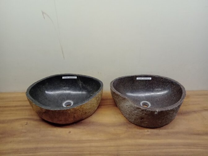2 waskommen uit 1 steen - 45x33x15cm - FL23823