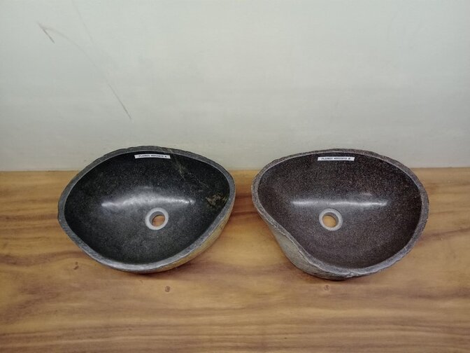 2 waskommen uit 1 steen - 45x33x15cm - FL23823