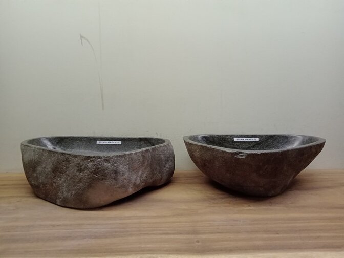 2 waskommen uit 1 steen - 53x37x15cm - FL23824