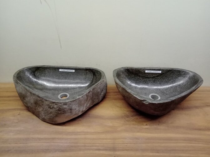 2 waskommen uit 1 steen - 53x37x15cm - FL23824