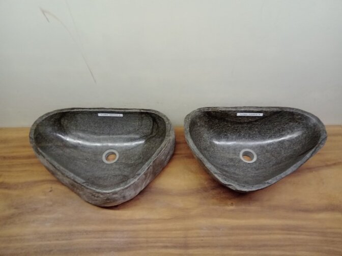 2 waskommen uit 1 steen - 53x37x15cm - FL23824