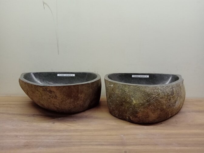2 waskommen uit 1 steen - 45x34x15cm - FL23825