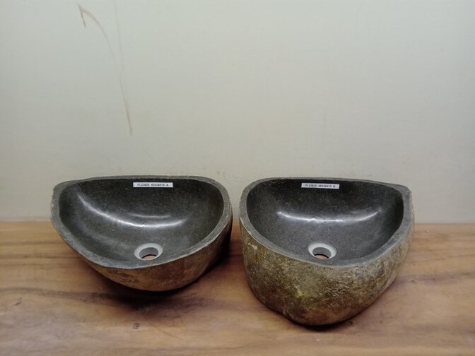 2 waskommen uit 1 steen - 45x34x15cm - FL23825