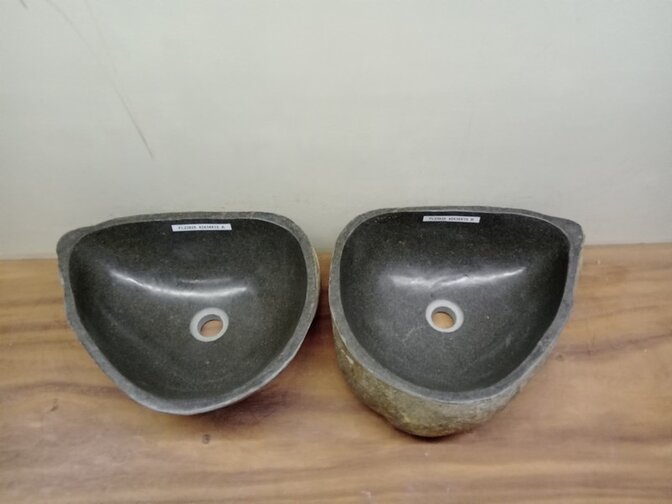 2 waskommen uit 1 steen - 45x34x15cm - FL23825