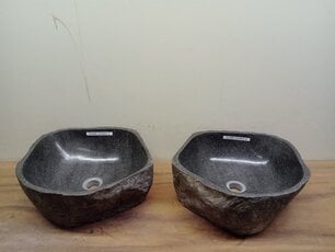 2 waskommen uit 1 steen - 41x38x15cm - FL23826
