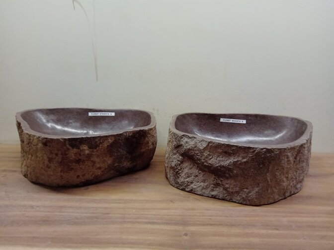 2 waskommen uit 1 steen - 47x40x15cm - FL23827
