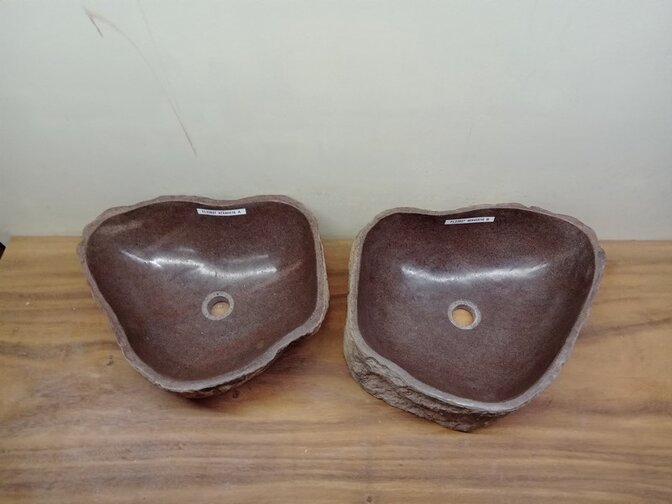 2 waskommen uit 1 steen - 47x40x15cm - FL23827