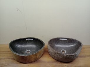 2 waskommen uit 1 steen - 49x33x15cm - FL23828