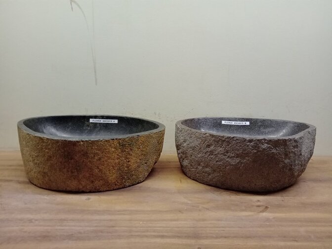 2 waskommen uit 1 steen - 49x33x15cm - FL23828
