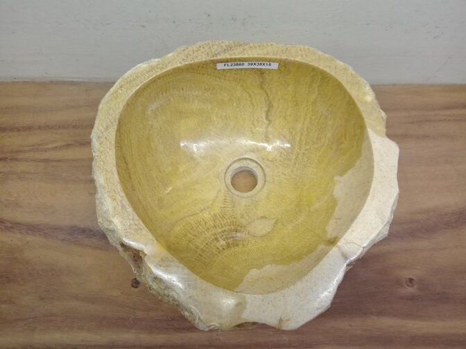 Onyx waskom - naturel - 39x38x15cm - FL23860