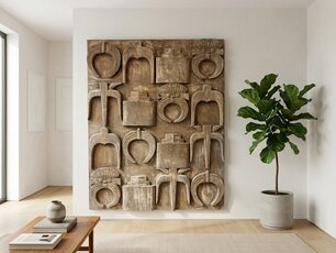 Houtsnijwerk muurdecoratie - 120x150cm