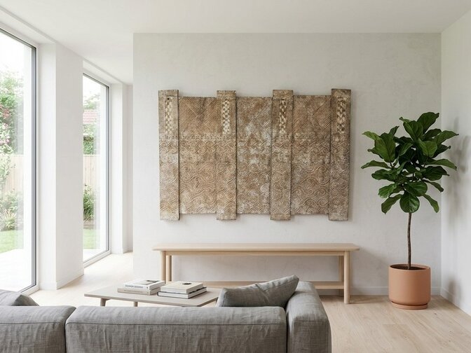 Houtsnijwerk muurdecoratie - 110x160cm