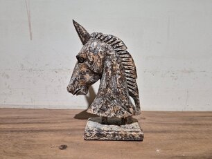 Paardenhoofd op voet - 30cm
