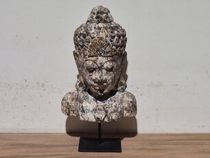 Houten Boeddha op voet - 40cm