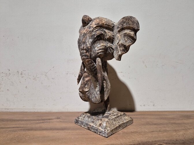 Olifantenkop op standaard - 30cm