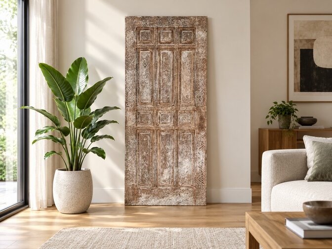 Indonesische oude deur 90x220x4cm - EA2613-04.1