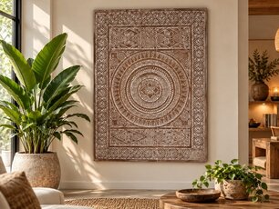 Wandpaneel met houtsnijwerk 115x150cm EA2600-05