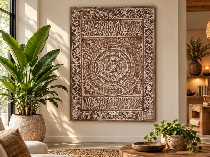 Wandpaneel met houtsnijwerk 115x150cm EA2600-05