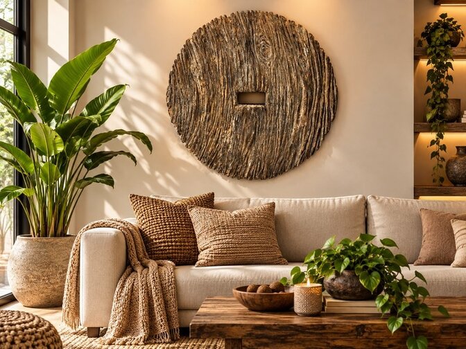 Rond decoratie wandpaneel - 80cm