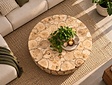 Ronde salontafel van teakhout – Boomstammen – Ø 90 x 35cm