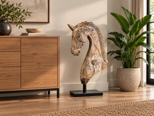 Paardenhoofd hout  op standaard - 90x60cm