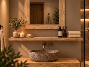 Wandplank / toilet plank 110x15x3,5cm  Teak White Wash