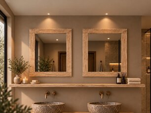 Teak wandplank  210x15x3,5cm - White Wash