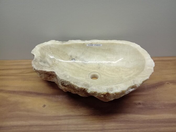 Onyx waskom - naturel - 57x40x15cm - FL23887